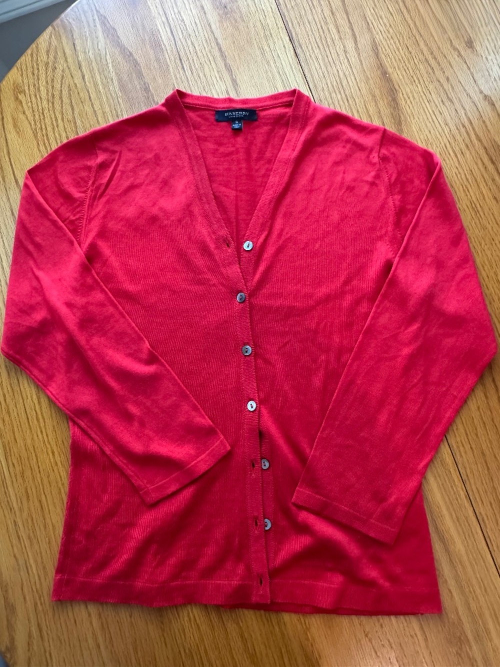 Burberry Cardigan red silk women's size small